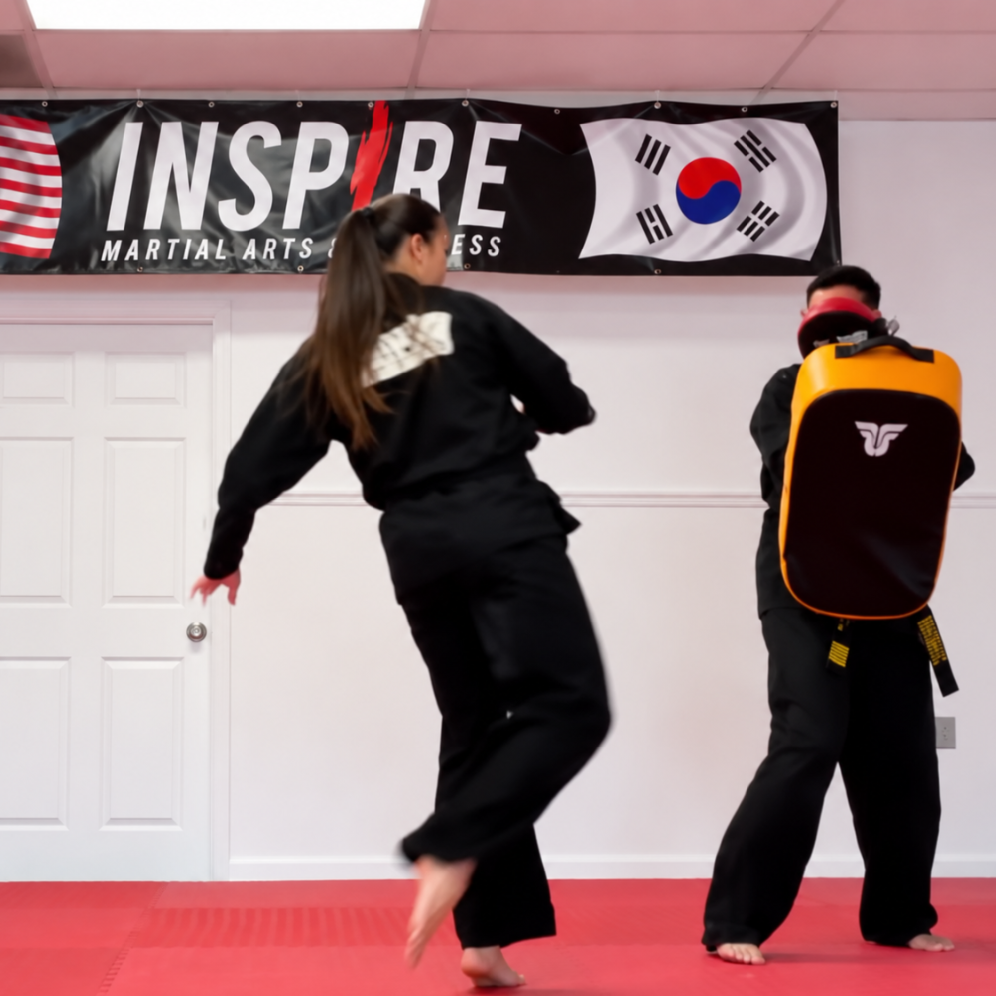 An Inspire student training with an instructor
